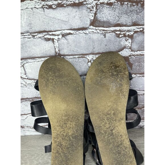 Free People Marianne Black Leather Platform Gladiator Strappy Sandals Women 41EU - Picture 10 of 16